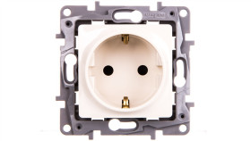 Niloe Gniazdo Pojedyncze Schuko 2P+Z 16 A 250 V Z Przesłonami Kremowe 764629