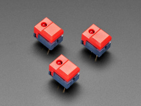 Adafruit Step Switch with LED - Three Pack of Red Plastic with Red LED