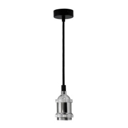 LAMPA wisząca Zawiesie z oprawką IL MIO NOLA E27 chrom 100cm kabel czarny