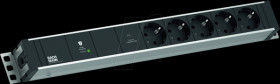 800.3939 Socket strip, 19", 1.5U, 5-way