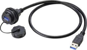 TRU COMPONENTS Gniazdo panelowe USB 3.0 typu A złącze żeńskie do wbudowania50cm IP67Zawartość: 1 szt.