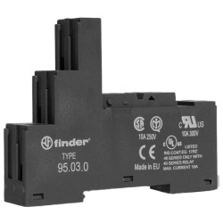Finder 95.03.0 40 Series Relay Socket DIN Rail Screw Terminals Black