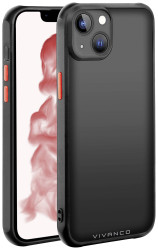 Vivanco Frosted Futerał backcase Apple iPhone 14 Plus przeźroczysty, czarny Ładowarka indukcyjna, Odporny na wstrząsy