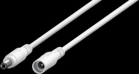 76678 Adapter cable, 1500 mm, 2.5 mm, DC plug to DC socket, white
