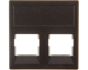 Simon Connect Płytka K45 gniazda teleinformatycznego podwójnego 2xRJ płaska czarny KB076/14