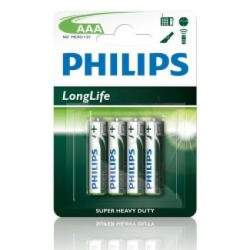 Bateria cynkowo-węglowa LR03 / AAA 1,5V LongLife R03L4B/10 /blister 4szt./