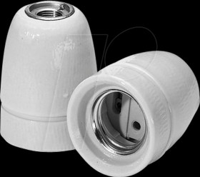 535685 E27 lamp holder, porcelain, white
