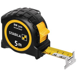 Stabila 19577 BM 300 Tape Measure 5m, Durable, Compact, Soft-Grip, Precise