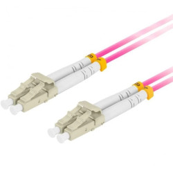Patchcord światłowodowy MM LC/UPC-LC/UPC duplex 3mm OM4 magenta 10m LANBERG