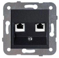 NOVELLA gniazdo 2xRJ45 komputerowe KAT. 5e czarne 92105534M
