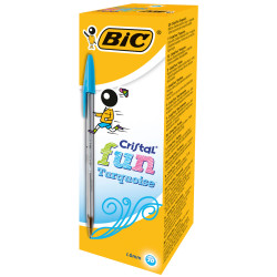 BiC Cristal Fun Ball Pen Turquoise Box of 20