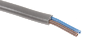 Kabel zasilający 2 Core PVC Sheath Szary 3.35 x 5.3mm od , 300 V