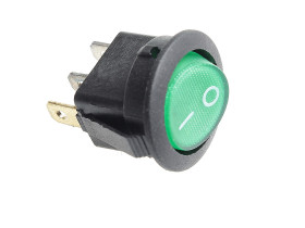 Przełącznik kołyskowy SMRS101 podświetlenie zielone 12V d20mm