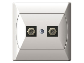 AKCENT Gniazdo antenowe typu "F" podwójne biały GPA-2AF/00 OSPEL