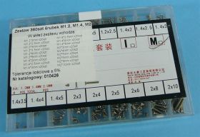 ZESTAW ŚRUB STOŻKOWE M1,2/M1,4/M2 360szt