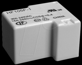 HF105-1/012DT-1ZST Power relay, 12 V, 1 changeover contact, 30/20 A, RT III