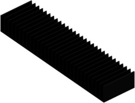 Extruded heatsink, (L x W x H) 50 x 200 x 25 mm, 1.65 to 0.7 K/W, black anodized, 10019971