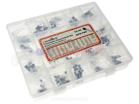 Zestaw 400 sztuk tranzystorów bipolarnych PNP i NPN w organizerze