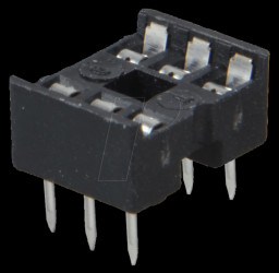 IC socket, 6-pin, double spring contact