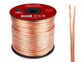 Kabel głośnikowy 2x2,5mm 1m przeźroczysty Blow