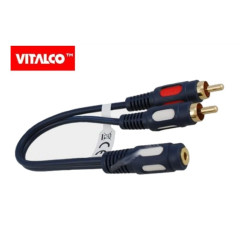 Przejście Jack 3,5/2x Wtyk RCA Adapter Vitalco łezka, przewód