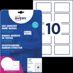 J4785-20 Name badges, film, 80 x 50 mm, 200 pieces, white