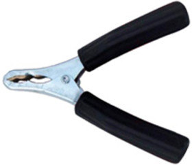 Battery charging pliers, pole sign -, 300 A, 160 mm, black, H 200 SCHWARZ TEILISOLIERT