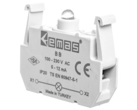 Element podświetlający do przycisków serii B, 100-230V AC, bezbarwny T0-BB