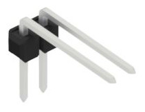 Pin header, 2 pole, pitch 2.54 mm, angled, black, 10056196