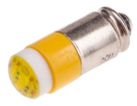 Lampka kontrolna Żółty 28V ac/dc Rowek miniaturowy LED średnica 6mm długość 15.25mm