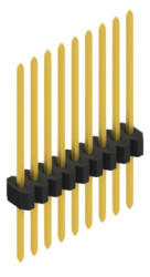 Pin header, 9 pole, pitch 1.27 mm, straight, black, 10060767