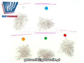 Zestaw diod LED 5mm clear 250 sztuk niskie