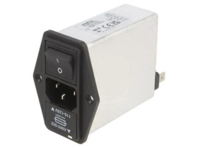 Złącze zasilające AC męskie 10A 250VAC C14 (E) 600uH FN1394-10-05-11