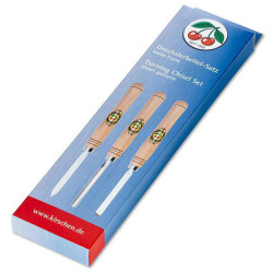 Kirschen 1635000 Turning Chisel Set 3 Chisels 200mm Handle Plastic Bag