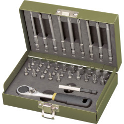 Proxxon 23109 MICRO Bit Set 1/4" Hex Socket 36-piece Forged CRV Steel