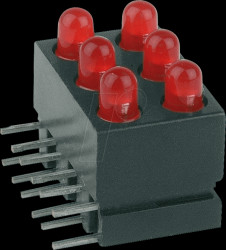18.013.220 Double LED strips, red, Ø 3 mm, 3-column