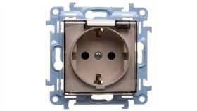 Simon 10 Gniazdo Pojedyncze Schuko Z Uszczelką Z Przesłonami Klapką Tran....