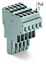 Gniazdo X-COM 2-przewodowe 8-biegunowe szare 769-128 /10szt./