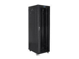 SZAFA INSTALACYJNA RACK STOJĄCA 19 42U 800X800 CZARNA DRZWI SZKLANE LCD LANBERG (FLAT PACK)