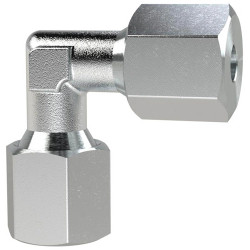Angled gland, L 54 mm, 400 bar, steel, galvanized, for pipe systems, 159707
