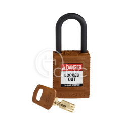 Kłódka LOTO SafeKey nylonowa, szekla 38 mm, brązowa (3 szt.),150318