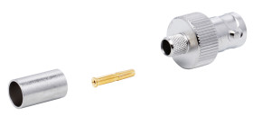 Złącze koncentryczne Montaż na kablu Żeński 75Ω typ złącza Złącze BNC 0 to 4GHz Połączenie zagniatane typ kabla RG59 B/U