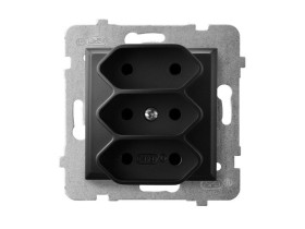 ARIA Gniazdo potrójne EURO czarny metalik GP-3U/m/33 OSPEL