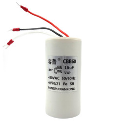 Kondensator podwójny 16uf+8uf rozruchowy do pilota przełącznika windy