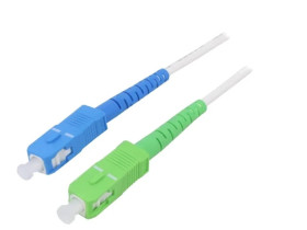 SCA-SCU/OS2-050WH Patch cord światłowodowy OS2 SC/APC,SC/UPC 5m LSZH biały