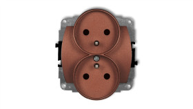 Trend Gniazdo Podwójne Z/U Brązowy Metalik 9Gpr-2Zp