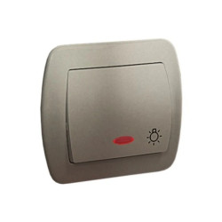 Simon Akord Przycisk /światło/ z podświetleniem satynowy AS1L/29