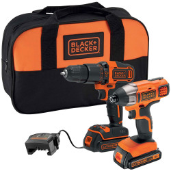 Black&#x2B;Decker BCK25S2S-GB BCK25S2S Twin Kit 18V 2 x 1.5Ah Li-ion