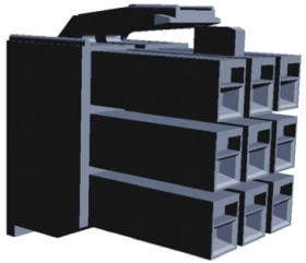 Obudowa złącza 9-pinowe 3-rzędowe raster: 3.96mm TE Connectivity Męski AMP Universal Power Uniwersalne złącze zasilania