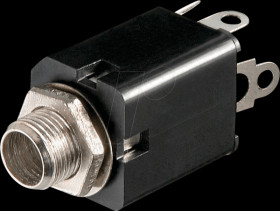 Jack socket, 6.3 mm stereo, closed, switch contact